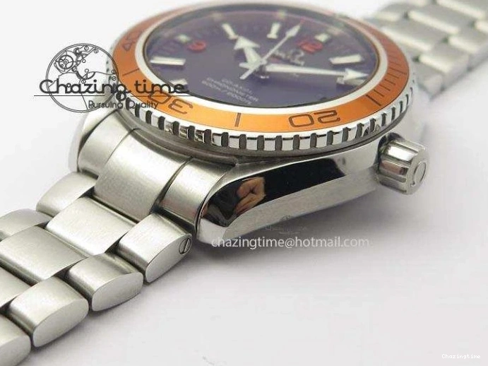 0127 Planet Ocean SS Bp Maker 45mm Orange Bezel On SS Bracelet A DailyWear 8216